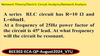 Numerical on series resonance circuit