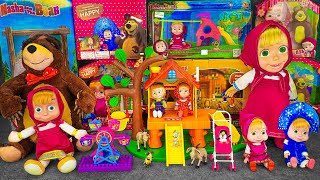 90 Minutes Satisfying with Unboxing Cute Masha and The Bear Tree House Set, Masha Colourful Dolls