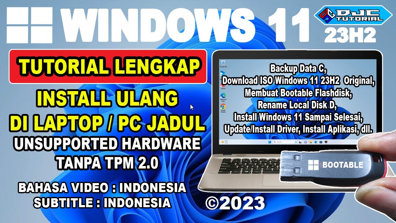 CARA INSTALL WINDOWS 11 23H2 Lengkap [ Backup Data, Download ISO, Buat ...