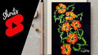 DELICATE Flowers Using Round Brush #Shorts Acrylic Painting
