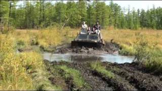 Russian swamp vehicle . Amazing ride in Siberia