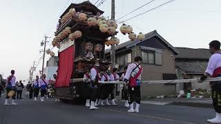 長尾の春祭り前夜祭　2022年4月9日　小迎組鳳凰車　帰路国道①