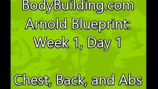 Arnold Blueprint  Week 1, Day 1:  Chest, Back, and Abs