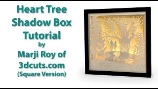 Heart Tree Shadow Box Square Tutorial