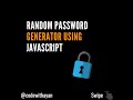 Random Password Generator using CSS and JavaScript | SOURCE CODE link in Description