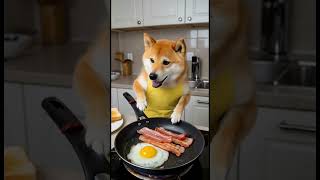 【柴犬】朝ごはん作り🥞　まめきちの朝は大忙し！#柴犬 #shiba #shibaverse #西巴犬 #dog #犬 #朝ごはん #shibainu