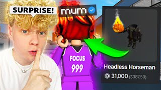 SURPRISING MY MUM With HEADLESS in MM2.. 😱 (Murder Mystery 2)