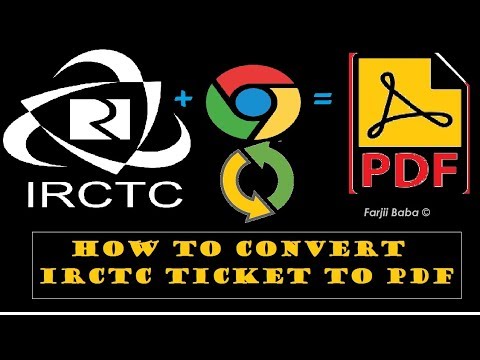 Tip: How to save ticket as PDF file from IRCTC site Tip: How to save ticket as PDF file from IRCTC site