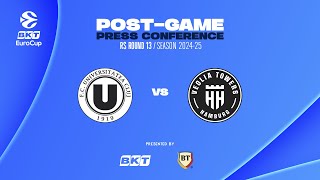 🎙️ Press conference: U-BT Cluj-Napoca v Veolia Towers Hamburg