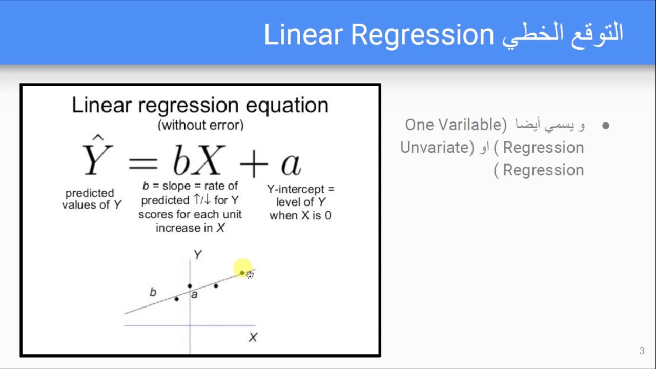 B-03 - معادلة التوقع الخطي Linear Regression Equation - YouTube