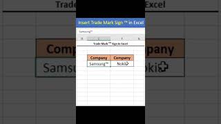 Trade Mark sign ™️ in Microsoft Excel| How to make a TM sign in Microsoft Excel| #exceltech