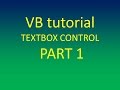 Textbox control explain for beginner in visual basic part 1