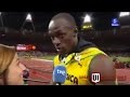 Usain Bolt Stops Interview To Pay Respect To U.S. National Anthem