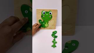 Frog Puzzle | Learn Animals | Five Little Speckled Frogs #supersimplesongs #toddlerlearning #shorts