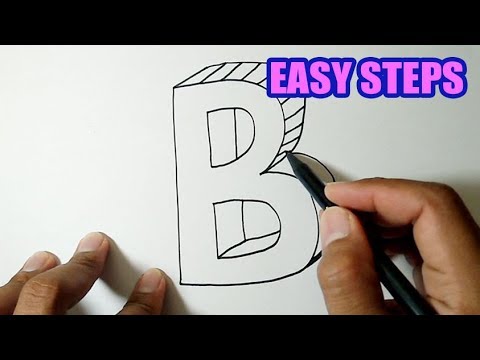 How To Draw 3D Letters B | EASY TO FOLLOW FOR BEGINNERS - YouTube