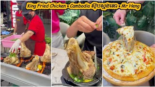 King Fried Chicken - Cambodia ស៊ុបស្មងគោ - Beef Bone Soup | Gaint Meatballs Soup - Mr Heng