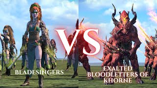 WARHAMMER III Total War : Bladesingers VS Exalted Bloodletters of Khorne