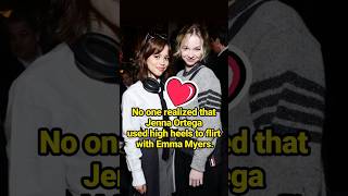 No one realized that Jenna Ortega used high heels to flirt with Emma Myers.#celebrity #JennaOrtega