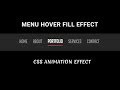 CSS menu hover fill effect with border | Cool Menu hover Effect using html and css