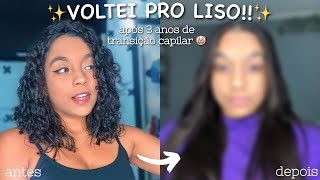 ALISEI MEU CABELO DEFINITIVAMENTE!! ✨💆🏽‍♀️ *fiz progressiva depois de 3 anos em transição capilar*