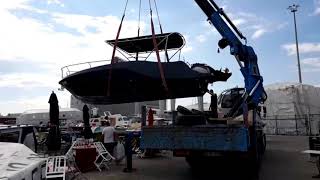 Launching the speedboat, Moonday 780WA, Tekneyi suya atiş, Tuzla Istanbul