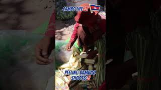 Khmer Lady Peels bamboo shoots! 🇰🇭🎍🔪