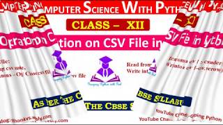 CSV file in Python Python | Tutorial for Beginners | File handling | CSV File Operations in Python