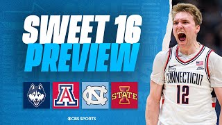 2024 NCAA Tournament Sweet 16 THURSDAY SLATE PREVIEW: National Championship REMATCH | CBS Sports