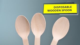 Presentation of disposable wooden spoons from the manufacturer \