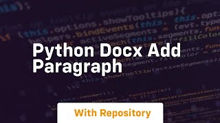 python docx add paragraph