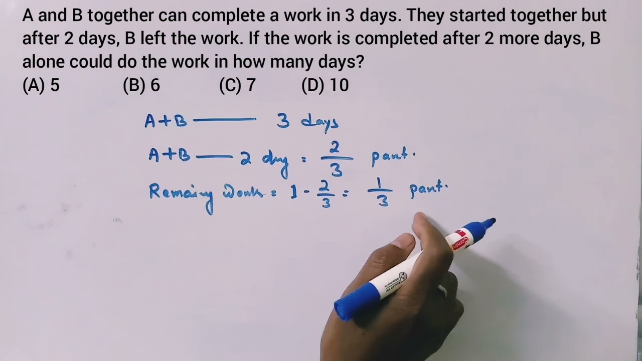 A And B Together Can Complete A Work In 3 Days. They Started Together ...