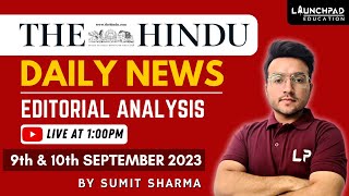 The Hindu Daily Newspaper Analysis | 9th & 10th September 2023 | Current Affairs UPSC 2023