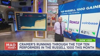 Jim Cramer zeros in on the Russell 1000's top gainers