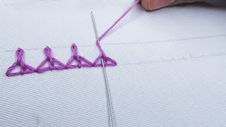 Hand Embroidery, Indian edging stitch tutorial for beginners, Basic stitches