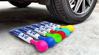 Experiment Car vs Toothpaste and Balloons | Crushing Crunchy & Soft Things by Car | DARKHAND