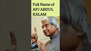 Full Name oF APJ Abdul Kalam @Happy Birthday to the Missile Man of India #Study time