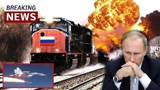 Ukraine army explodes Russia train and missile vehicles! lot of ammunition destroyed!