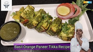 Basil orange paneer tikka recipe | basil paneer tikka | Basil Orange Paneer Tikka Kaise banane