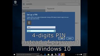 4-digits PIN instead of password in Windows 10
