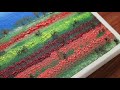 simple abstract acrylic painting using brush 110 landscape step by step｜satisfying relaxing