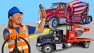 Handyman Hal Awesome Red Trucks for Kids | Trash Smash Truck and Concrete Truck