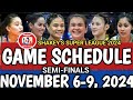 SHAKEY'S SUPER LEAGUE SEMI-FINALS GAME SCHEDULE NOVEMBER 6-9, 2024 #gameschedule #sslgameschedule