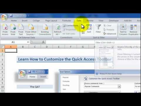 How to Customize the Quick Access Toolbar in Excel 2007 or Excel 2010 How to Customize the Quick Access Toolbar in Excel 2007 or Excel 2010