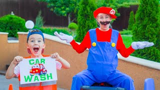Arthur  Backyard Car Wash: Fun with Farmer & Mario! 🚗💦