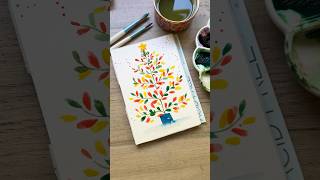 How to paint a BoHo Christmas tree with watercolor