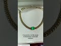 Solid gold Miami Cuban link 8 mm 18K AAA emerald cushion cut choker gift present