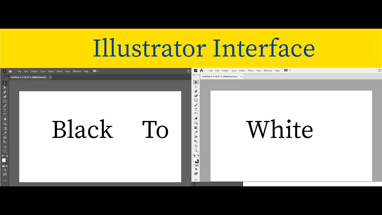 How To Change Adobe Illustrator Interface Black To White - YouTube