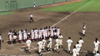 ２０１７年全国高校野球選手権兵庫大会３回戦　村野工業ｖｓ鳴尾　９回裏鳴尾　村野工業の勝利を讃えて♪。.:＊・゜