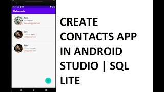 SQLite | Android Studio | Contact App