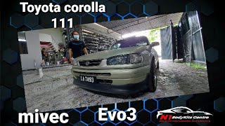 Toyota 111 mivec pu front skirt evo3 side skirt.